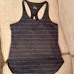 Z by Zella Basic Heather Black Racerback Athletic Tank Top Size Small